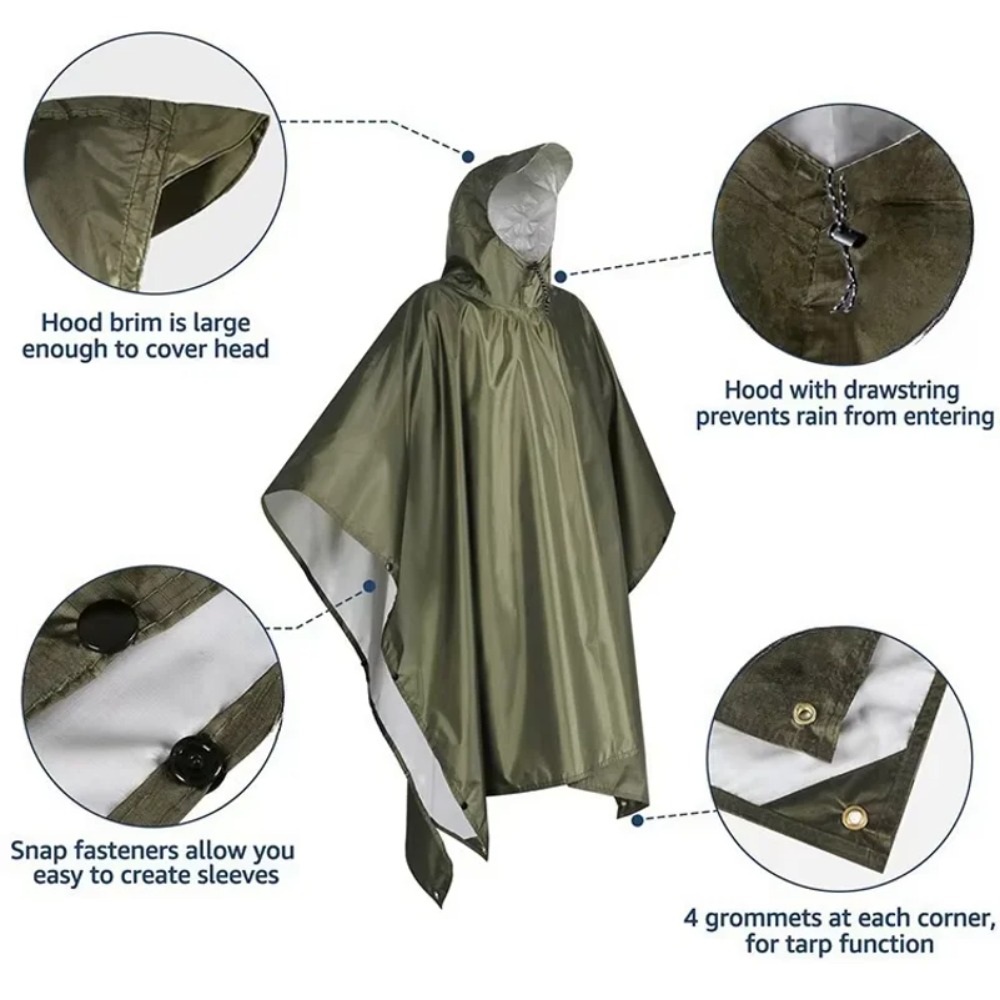Outdoor Multifunctional 3 In 1 - đánh giá và giá Emergency Poncho Rain